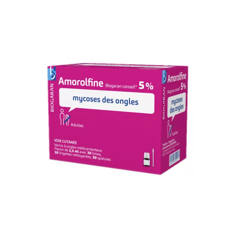 Amorolfine 5 % - Vernis Mycoses Des Ongles Adulte - Biogaran Conseil - 2.5 ml