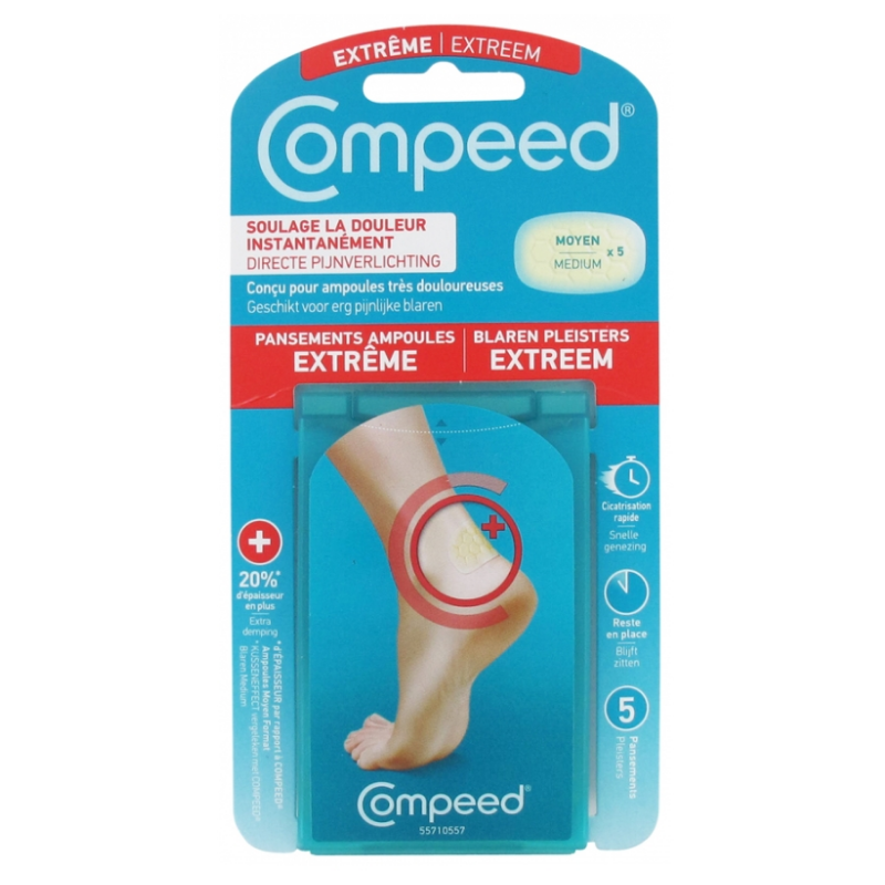 Extreme Blister Dressings - Pain Relief - Compeed - 5 Medium Dressings