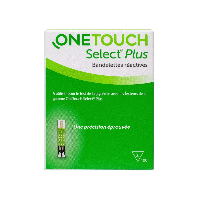 SELECT PLUS Reactive Strips - Blood Glucose Test - OneTouch - 100 Strips