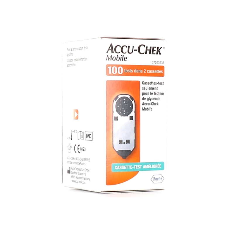 Cassette Test - Blood Glucose Monitoring - Accu-Chek MOBILE - 100 tests in 2 cassettes