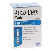 Bandelettes Réactives - Surveillance de Glycémie - Accu-chek Guide - 100 Bandelettes