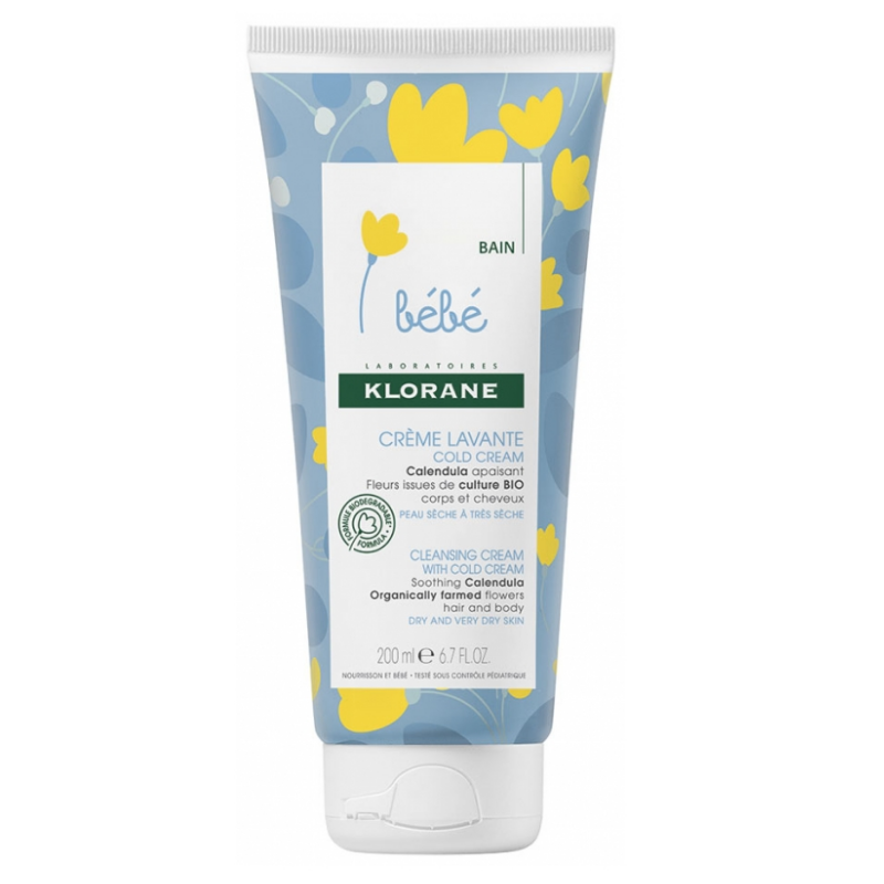 Cold Cream Cleansing Cream - Soothing Calendula - Klorane Baby - 200 ml