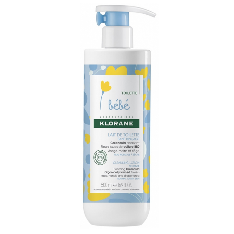 No-Rinse Cleansing Milk - With Soothing Calendula - Klorane Baby - 500 ml