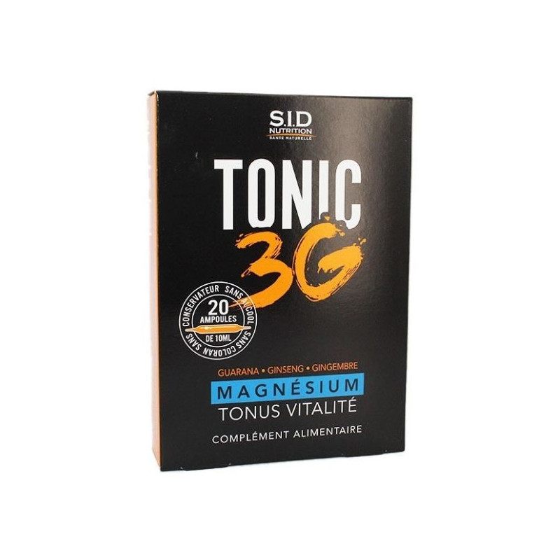 Tonic 3G Magnésium - S.I.D. Nutrition - 20 Ampoules de 10ml