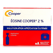 Eosine 2% Cooper - Application Cutanée - 10 Unidoses 2 ml