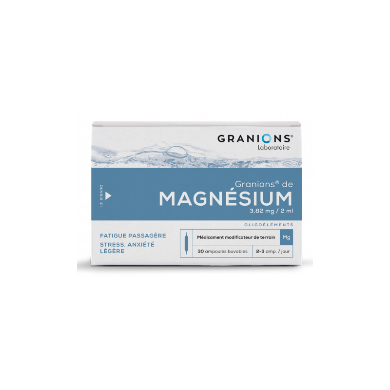 Granions de Magnésium - Manifestations psychiques - Oligothérapie - 30 Ampoules Buvables