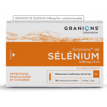 Selenium Granions - Dermatology, Muscle Diseases - Oligotherapy - 30 Drinking Ampoules