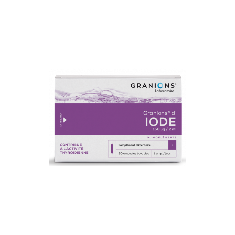 Iodine Granions - Thyroid Activity Stimulation - Oligotherapy - 30 Drinkable Ampoules