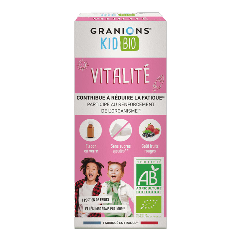 Vitalité - Réduit la Fatigue - Granions Kids Bio - 125 ml