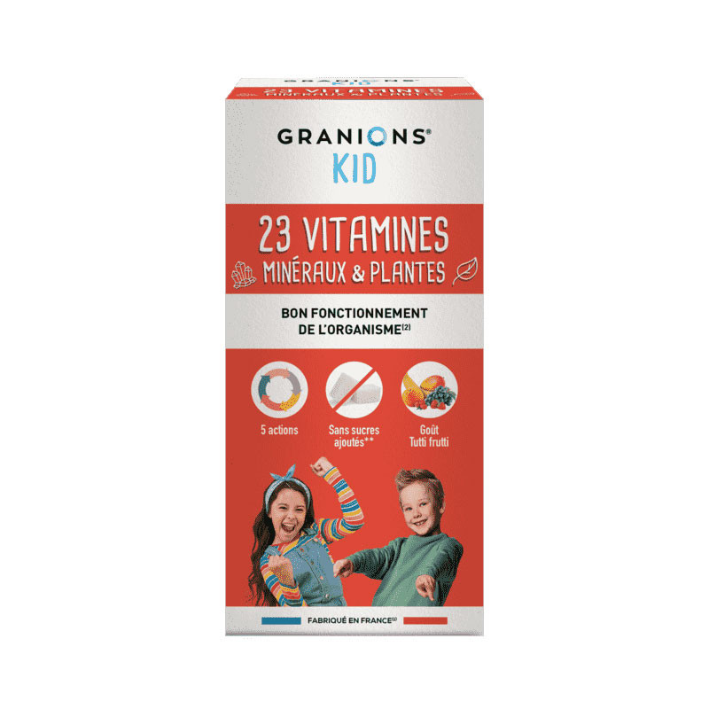 Sirop 23 Vitamines - Minéraux & Plantes - Fonctionnement de l'Organisme - Granions Kid - 200 ml