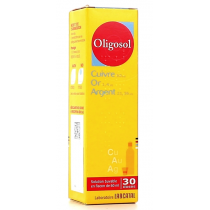 Oligosol CUIVRE OR ARGENT - Fatigue Convalescence - Solution Buvable 60ml - 30 Doses