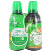 Milical Draineur - Detoxifying & Draining - Ultra Taste Green Tea/Peach - 2 X 500ml