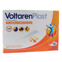 VoltarenPlast 1% - Diclofénac - Entorses Foulures Contusions - 10 Emplâtres médicamenteux
