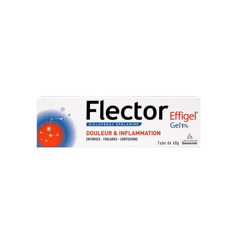 Effigel Gel 1% - Diclofenac Epolamine - Entorses, Foulures, Contusions - Flector - 60g
