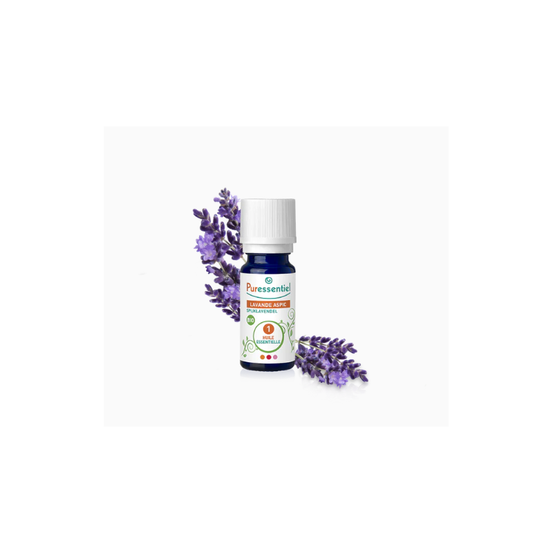 Organic Spiked Lavender Essential Oil, Puressentiel, 10 ml