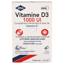 Vitamine D3 1000 UI - Système Immunitaire & Ossature - Génévrier - 30 Films Orodispersibles