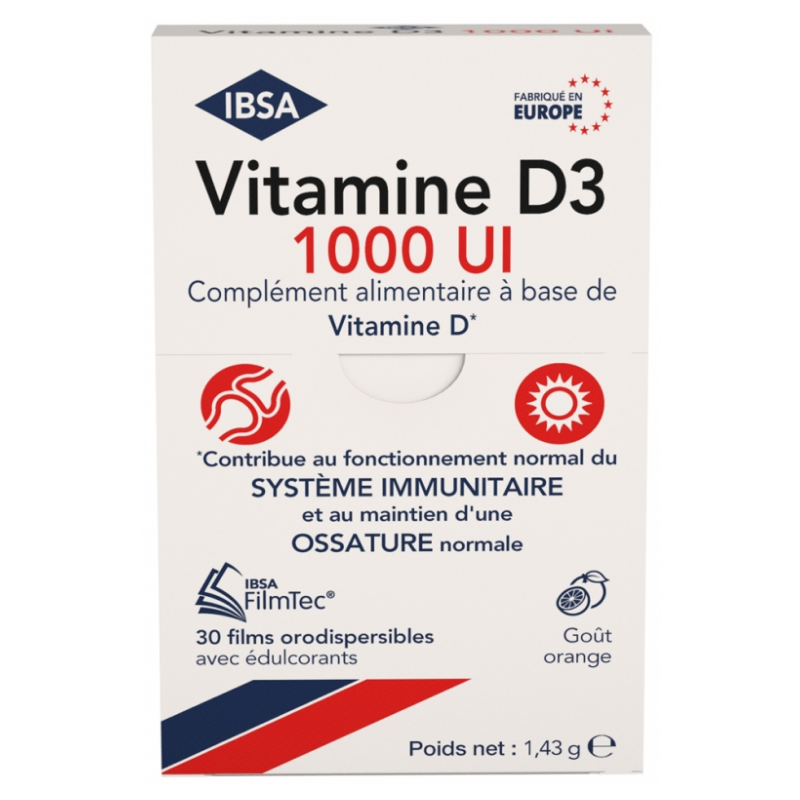 Vitamin D3 1000 IU - Immune System & Bone - Juniper - 30 Orodispersible Films