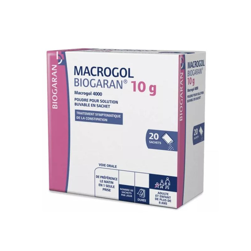 Macrogol 4000 Biogaran, 10g, Box of 20 sachets