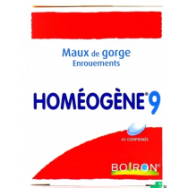 Homeogen 9 - Sore Throat & Enrouements - Boiron - 60 Tablets
