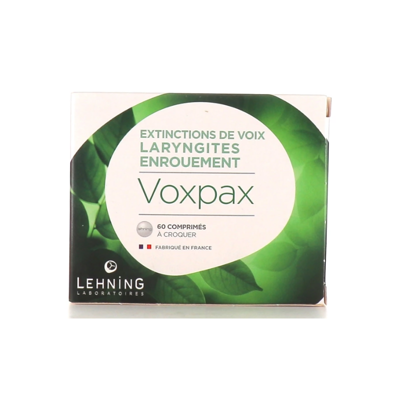 Voxpax - Enrouement & Extinctions de Voix - Lehning - 60 Comprimés à croquer