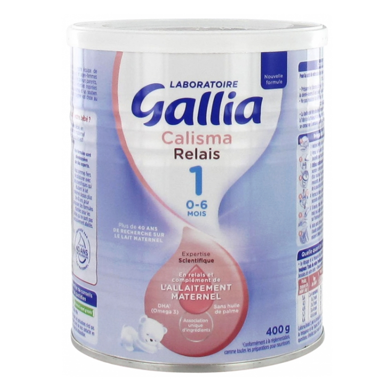 Lait Calisma - Relais Allaitement - 1er Age - 0 à 6 Mois - 400g - Gallia