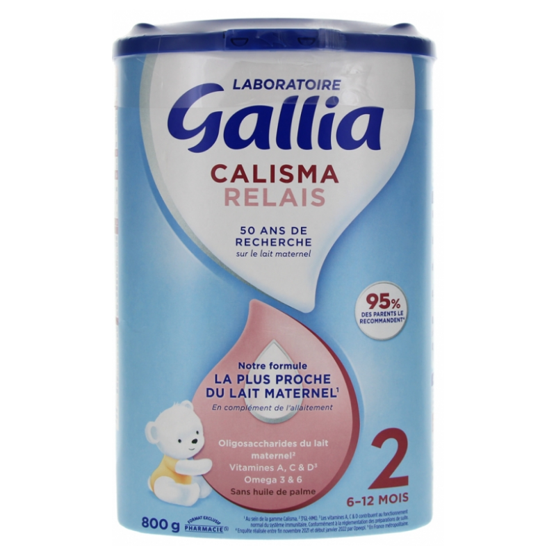 Lait Calisma - Relais Allaitement - 2e Age - 6 Mois A 1 An - 800g