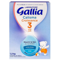 Lait Calisma - Croissance - Dès 12 mois -  Gallia - 2 Sachets de 600g