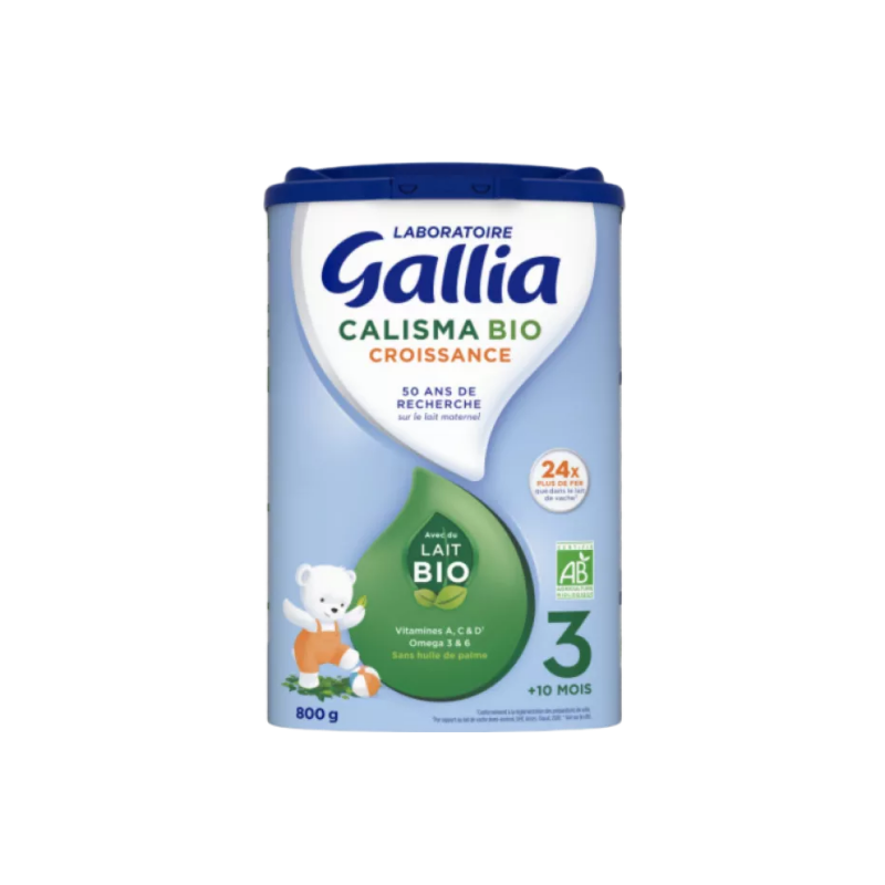 Lait Calisma Croissance Bio - 3ème Age - +10 Mois - Gallia - 800g