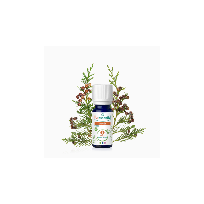 Organic Cypress Essential Oil, Puressentiel, 10 ml