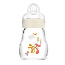 Glass Baby Bottle - MAM - fox Patterns - 170ml