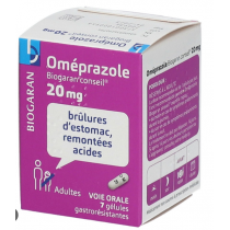 Omeprazole 20 mg - Heartburn - Biogaran Conseil - 7 gastro-resistant capsules