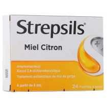 Strepsils Miel Citron - Mal De Gorge - Pastille A Sucer - 24 Pastilles