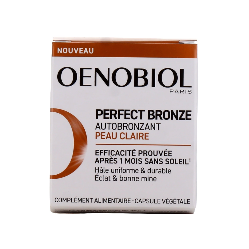 Autobronzant Peau Claire - Perfect Bronze - Oenobiol - 30 Capsules