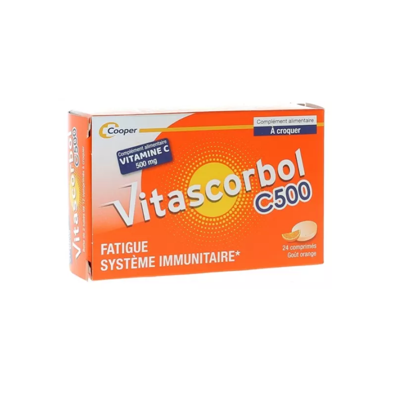 Cooper – Vitascorbol Vitamin C (500 mg) Sugar-Free Chewable Tablets – Pack of 24