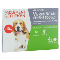 VermiScan 500mg - Vers Ronds & Plats - Chiens Adultes - Clément Thékan - 4 comprimés