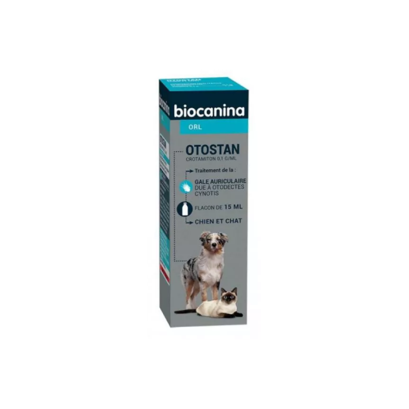 Otosan - Solution Auriculaire - Traitement de la Gale - Biocanina - 15 ml