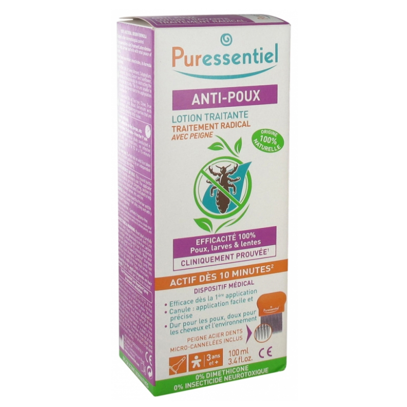 Anti Poux Lotion - Puressentiel - 100 ml + Peigne