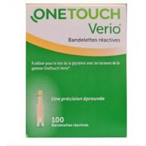 Bandelettes Réactives Vério - Contrôle de la Glycémie - OneTouch Verio - 100 Bandelettes