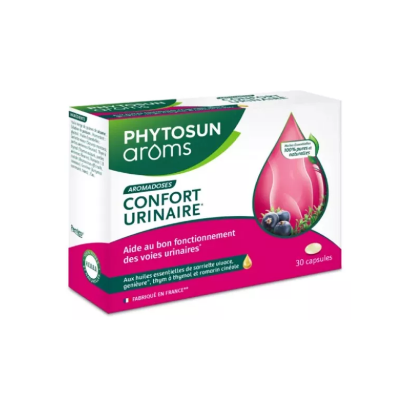 Confort Urinaire - Aide au Bon Fonctionnement des Voies Urinaires - Phytosun Arôms - 30 Capsules