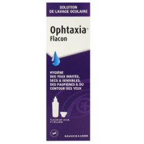 Ophtaxia - Solution de Lavage Oculaire - Flacon de 100 ml et Oeillère