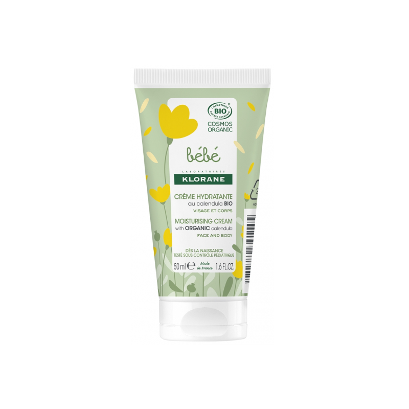 Moisturizing Cream with Organic Calendula - Face & Body - Klorane Baby - 50 ml