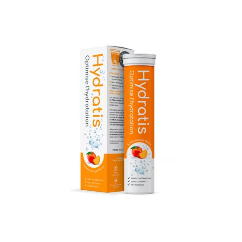 Hydratis Peach - optimizes hydration - 20 effervescent tablets