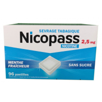 Nicopass 2,5 mg - Quit Smoking - Fresh Mint - 96 lozenges