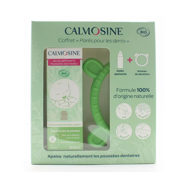 Calmosine - Soothing Jelly for Dental Outbreaks - Bottle of 60 doses + Teether