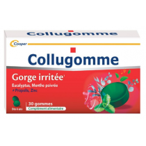 Collugomme - Gorge Irritée - Eucalyptus, Menthe Poivrée - 30 gommes