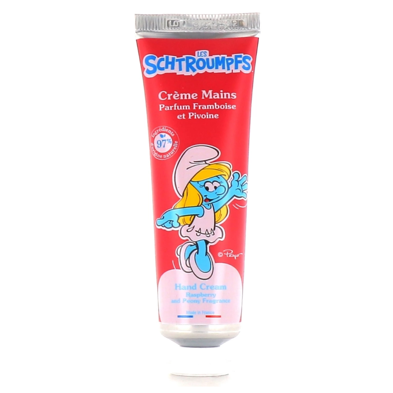 Les Schtroumpfs Hand Cream - Raspberry & Peony Scent - Gilbert - 30 ml