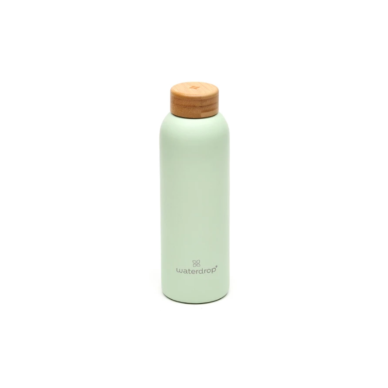 Green Stainless Steel Bottle - Waterdrop - 600 ml