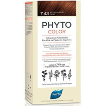 Coloration Permanente - Blond Cuivré Doré 7.43 - Phyto Color