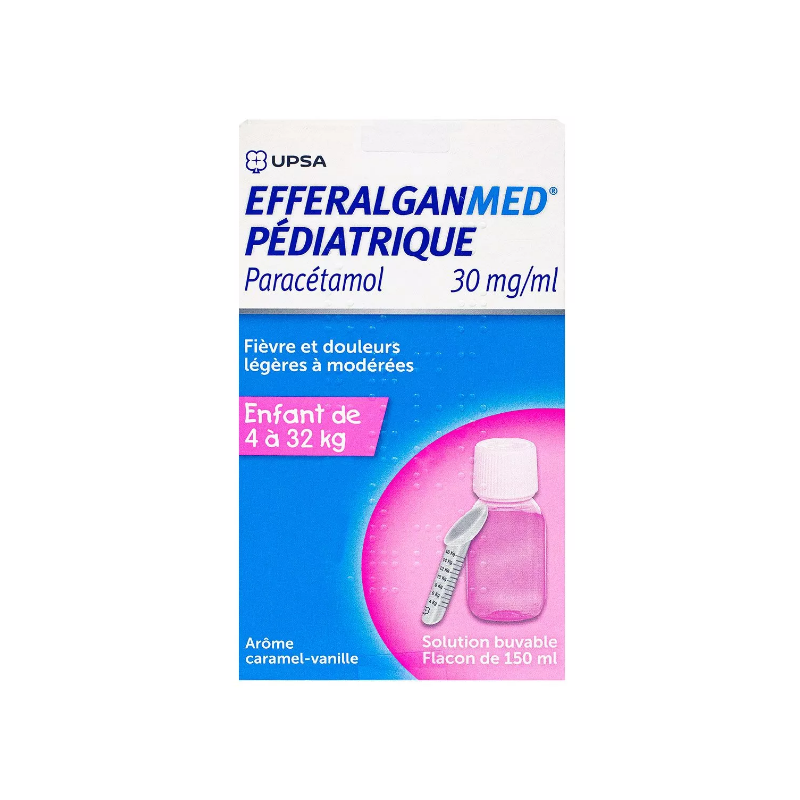 Efferalganmed Pédiatrique - Solution buvable - Paracétamol - Caramel- Vanille 150 ml