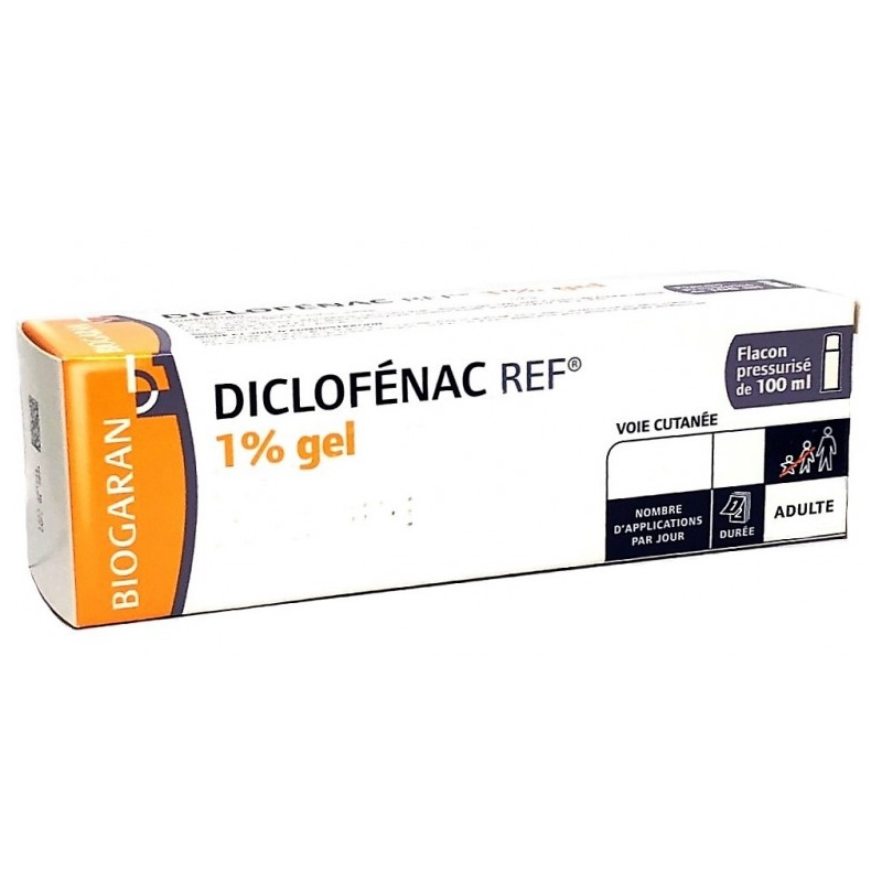 Diclofenac 1 % - Gel anti-inflammatoire - Biogaran - Flacon Pressurisé 100ml